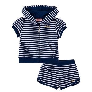 Juicy Couture Toddler 2 Pieces Hoody Shorts Set